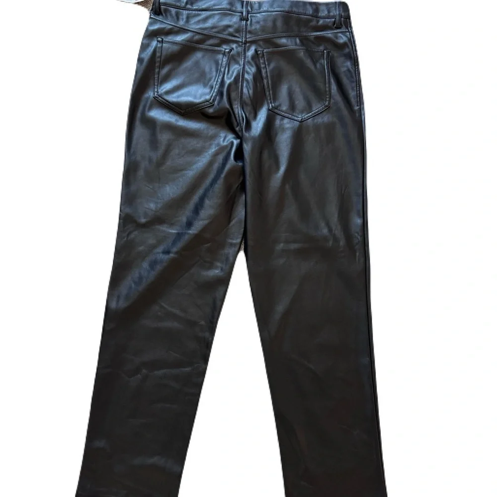 NWT Women's Joie Black Straight Trouser Pant Classic Style Vegan Leather Size 8